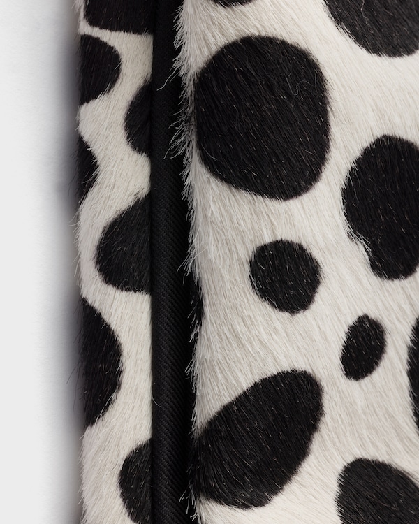 Printed calf hair headband - White/Black Printed calf hair headband - White/Black
