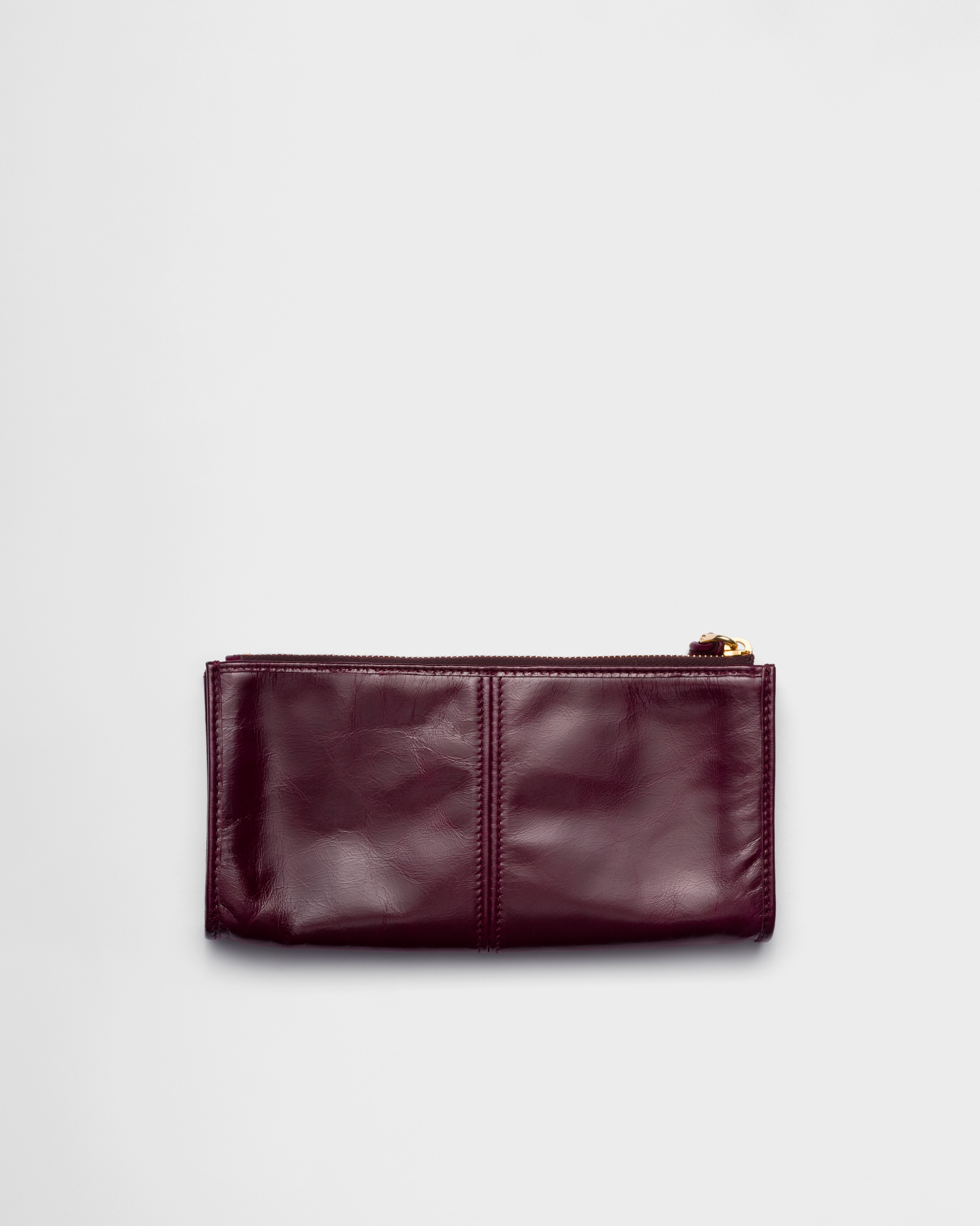 Burgundy Leather Pouch | PRADA - United States