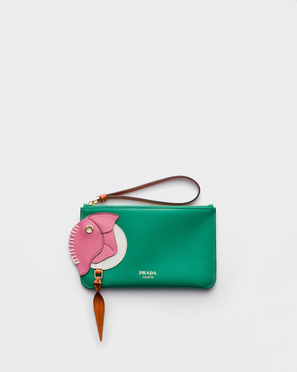 Leather zipper pouch - Begonia/Mango Leather zipper pouch - Begonia/Mango