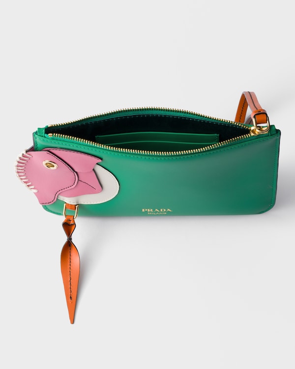 Leather zipper pouch - Begonia/Mango Leather zipper pouch - Begonia/Mango