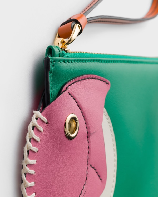 Leather zipper pouch - Begonia/Mango Leather zipper pouch - Begonia/Mango