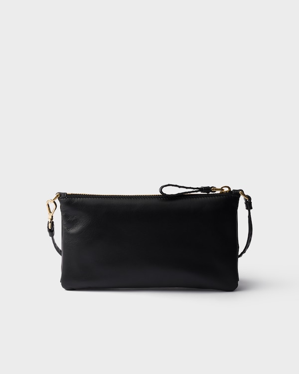 Nappa leather zipper pouch - Black Nappa leather zipper pouch - Black