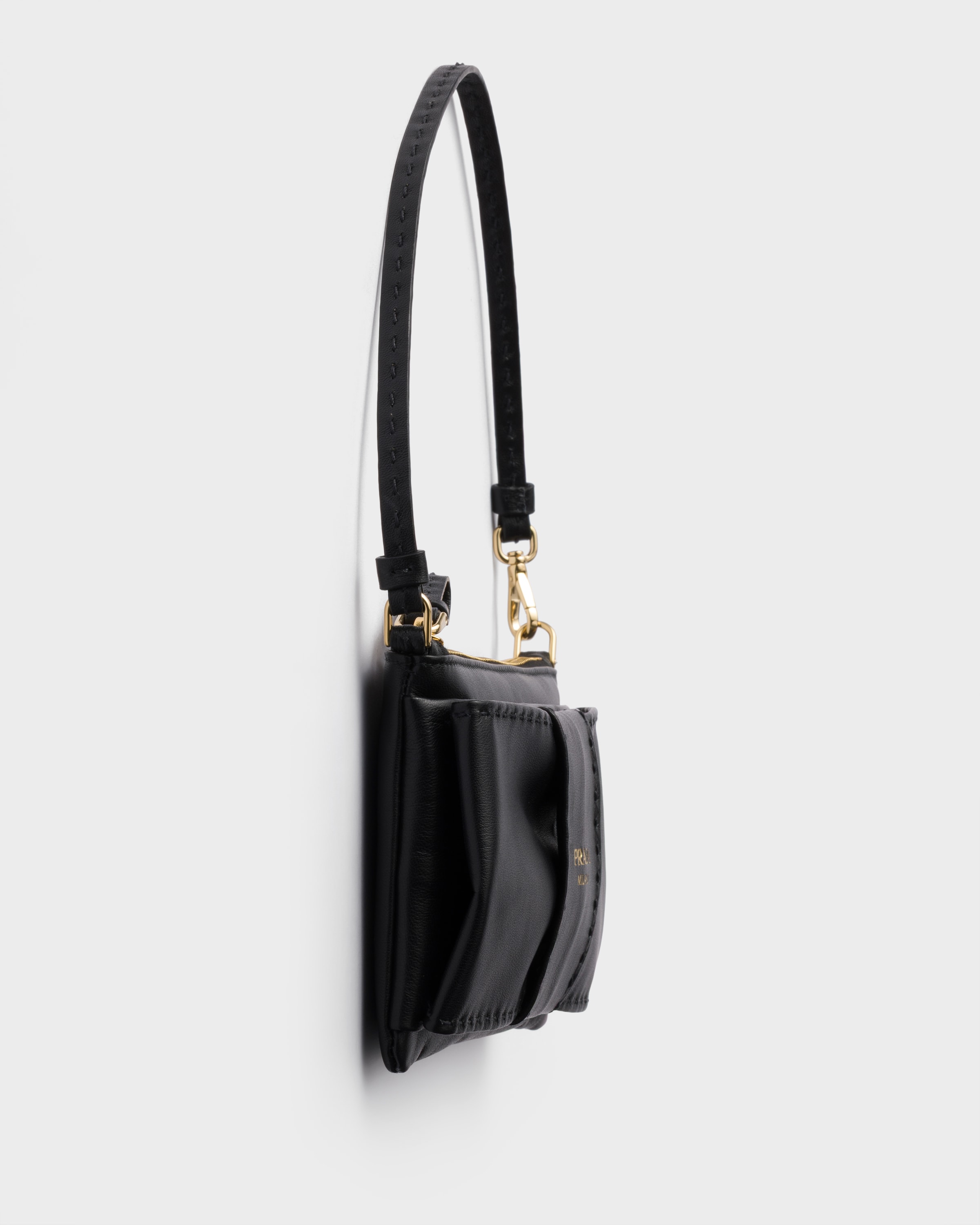 Black Nappa Leather Zipper Pouch | PRADA - United States