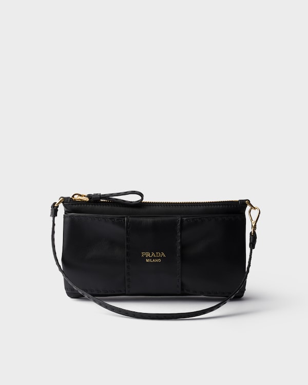 Nappa leather zipper pouch - Black Nappa leather zipper pouch - Black