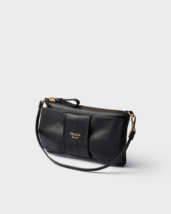 Nappa leather zipper pouch - Black Nappa leather zipper pouch - Black