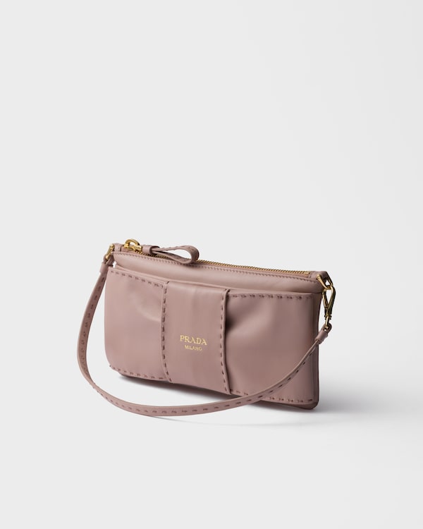 Nappa leather zipper pouch - Opal Nappa leather zipper pouch - Opal