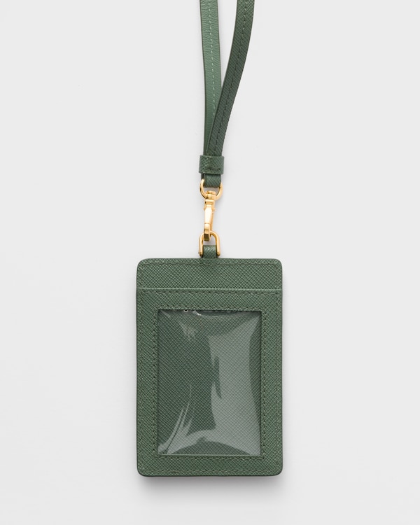 Saffiano Leather Badge Holder - Sage Green Saffiano Leather Badge Holder - Sage Green