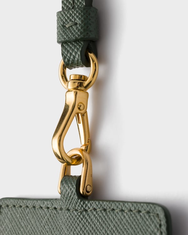 Saffiano Leather Badge Holder - Sage Green Saffiano Leather Badge Holder - Sage Green