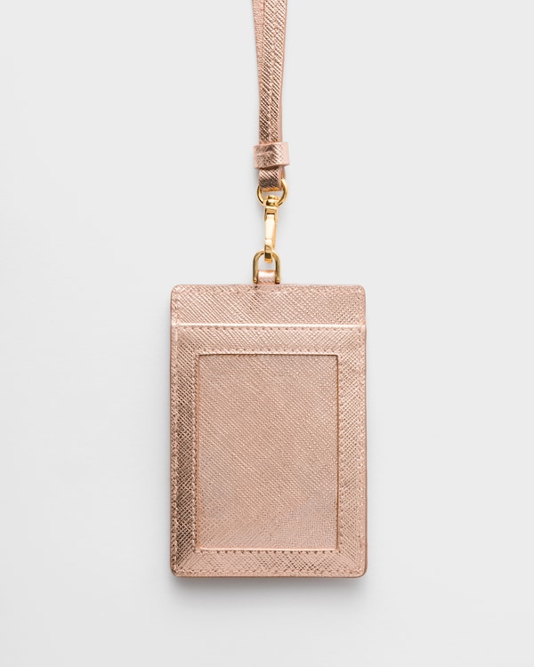 Saffiano Leather Badge Holder - Powder Pink Saffiano Leather Badge Holder - Powder Pink