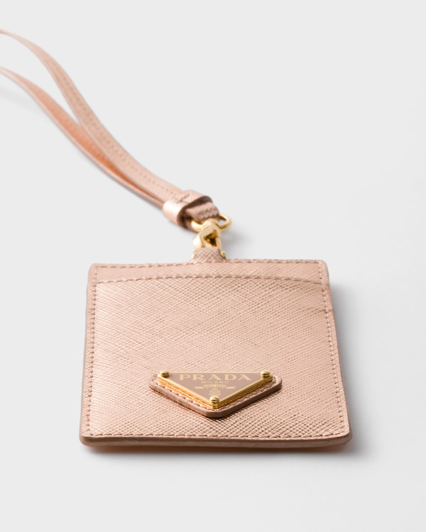 Saffiano Leather Badge Holder - Powder Pink Saffiano Leather Badge Holder - Powder Pink