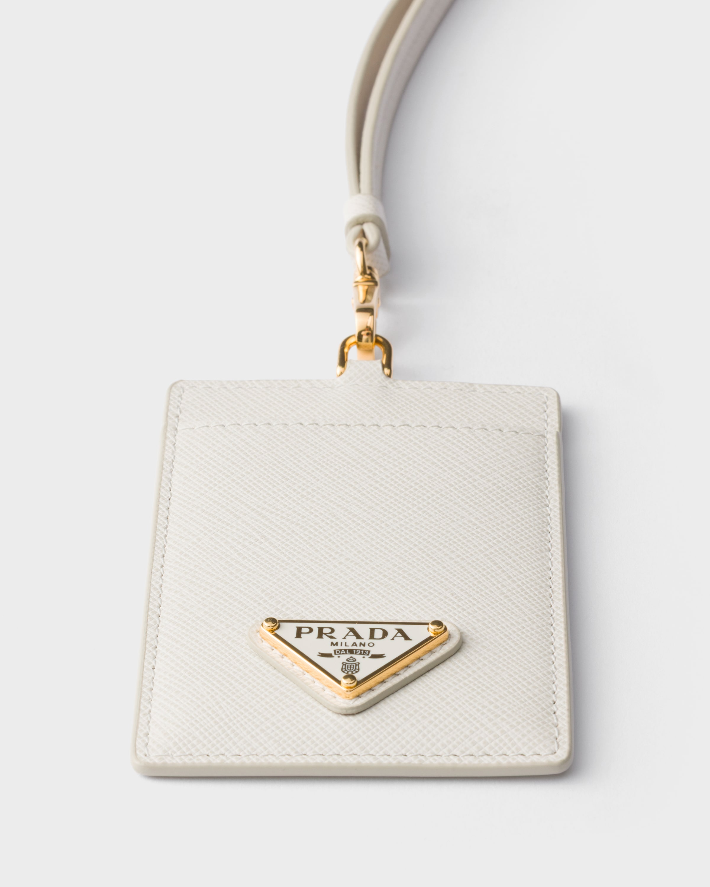 としさん専用⭐︎PRADA ホワイトレザー ケース Chalk White Saffiano Leather Badge Holder | PRADA - United States