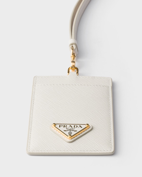 Porta credencial de piel Saffiano - Blanco Calizo Porta credencial de piel Saffiano - Blanco Calizo