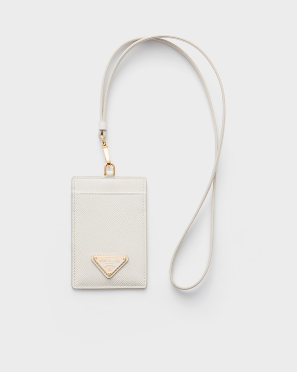 Porta credencial de piel Saffiano - Blanco Calizo Porta credencial de piel Saffiano - Blanco Calizo