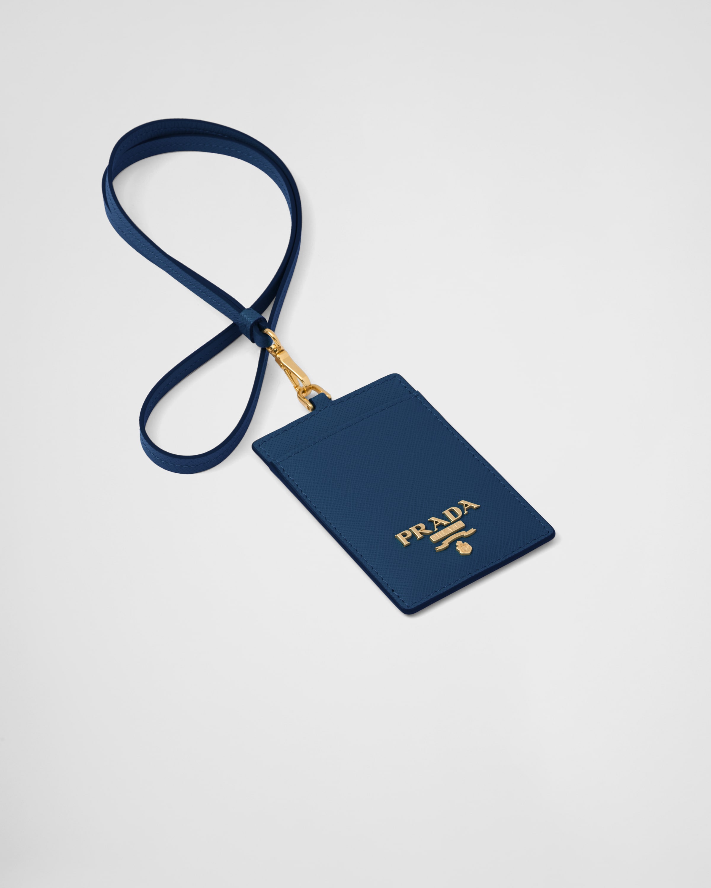 Prada leather badge shop holder
