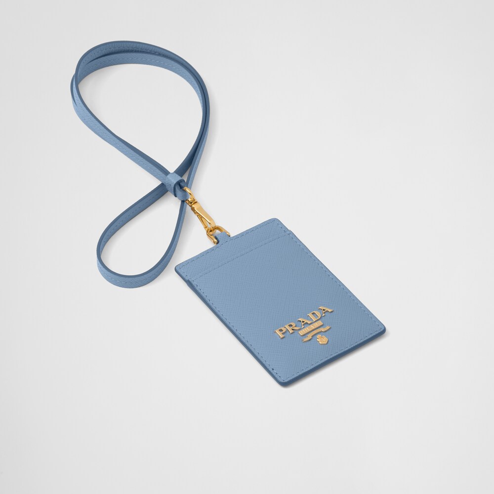 Celeste Saffiano Leather Badge Holder Prada