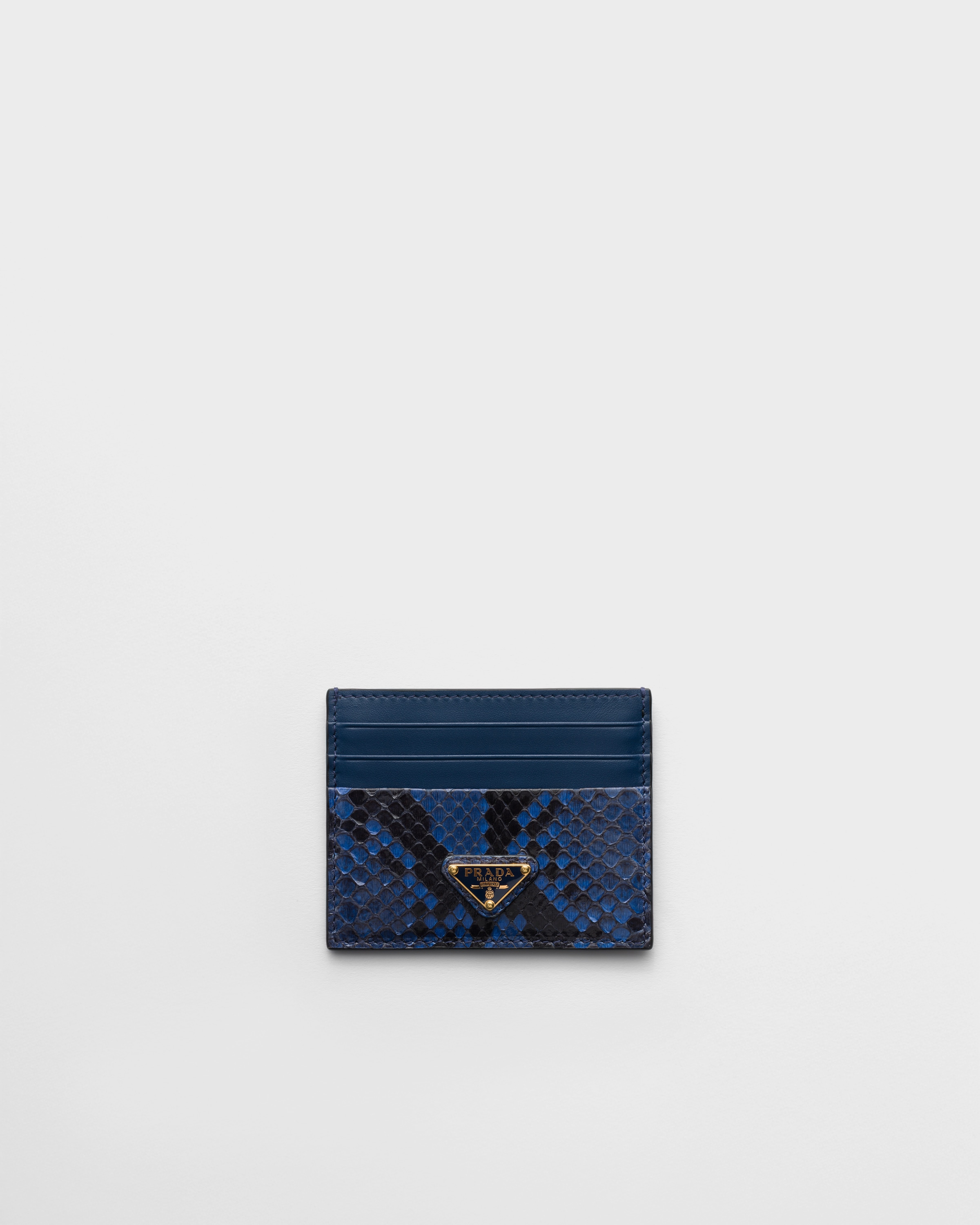 Bluette Python and leather card holder | PRADA - Turkey