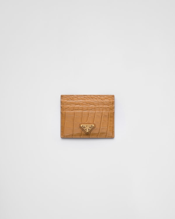 Crocodile leather card holder - Natural Crocodile leather card holder - Natural