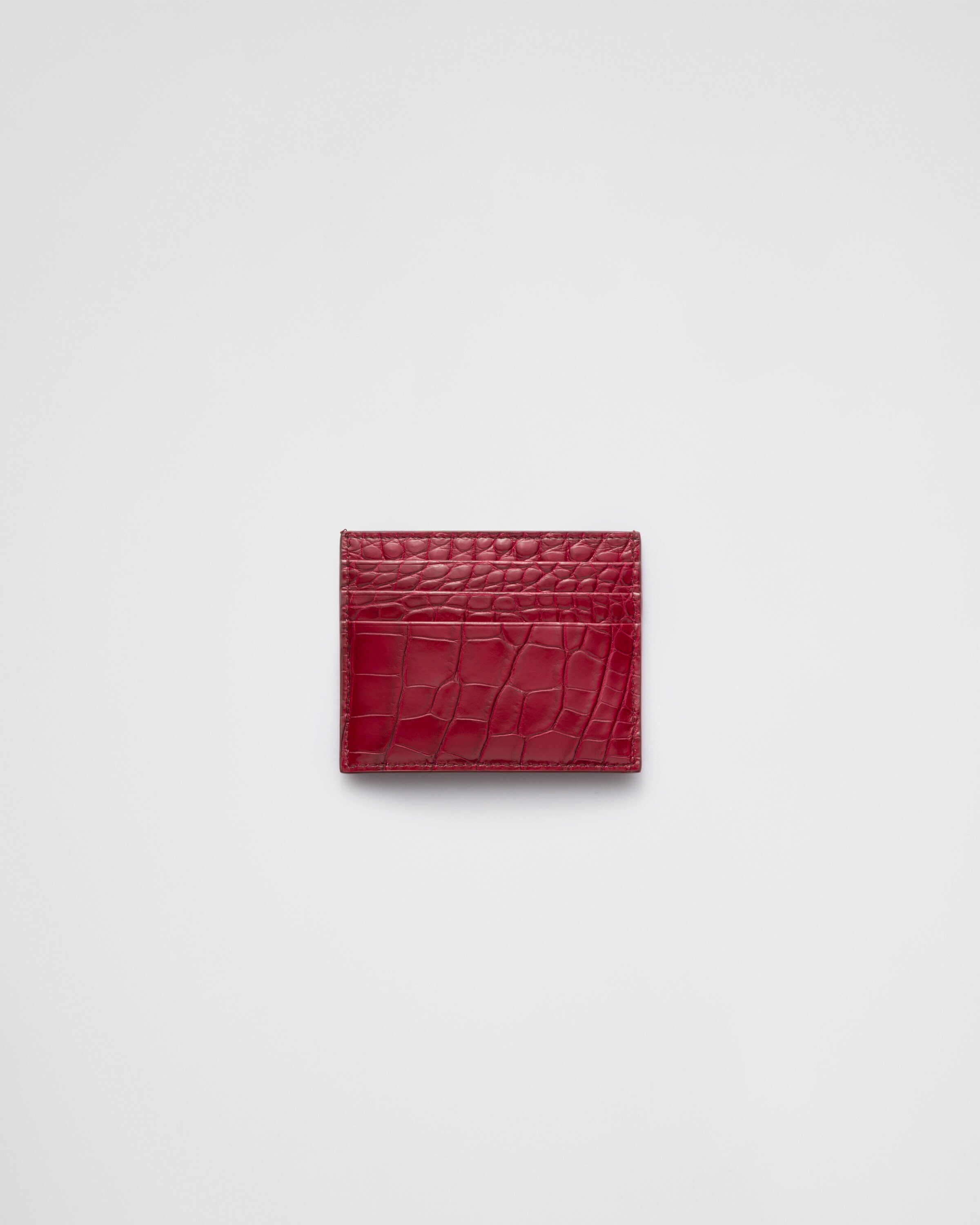 Cherry Red Crocodile leather card holder | PRADA - Turkey