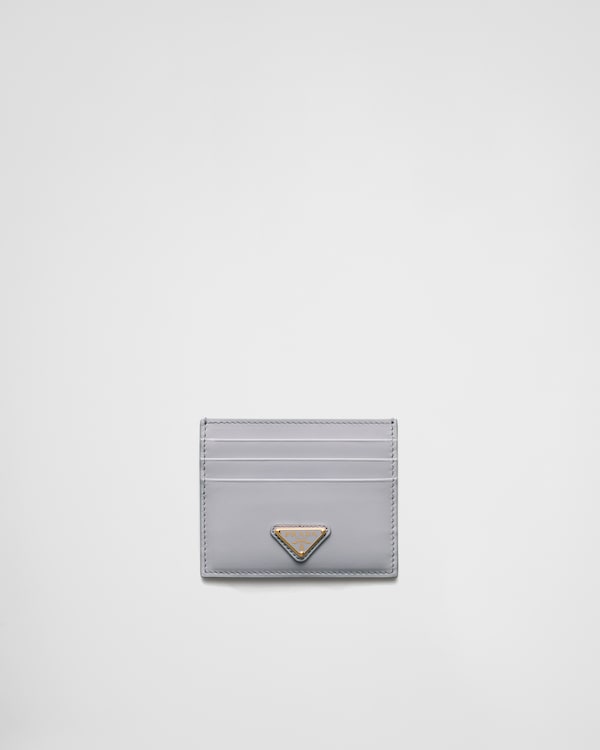 Black Saffiano and smooth leather card holder | PRADA