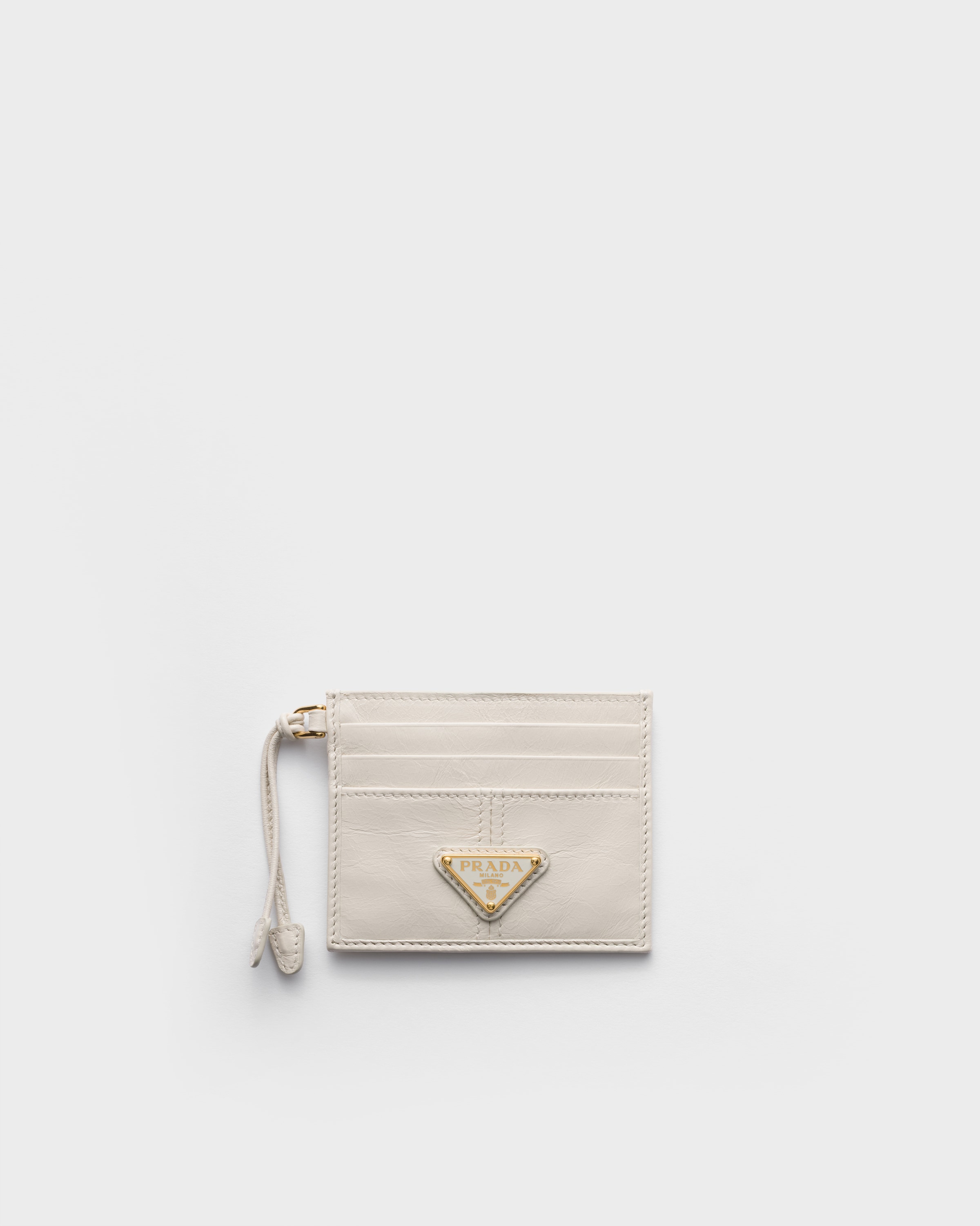 ホワイト ソフトルックスレザー カードケース | PRADA - 日本