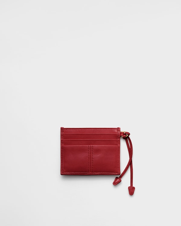 Leather card holder - Red Leather card holder - Red