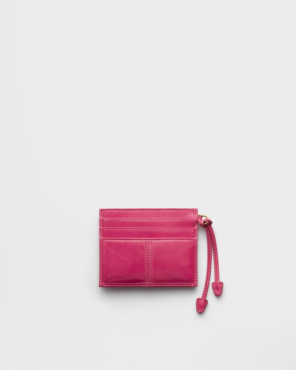 Leather card holder - Peony Pink Leather card holder - Peony Pink