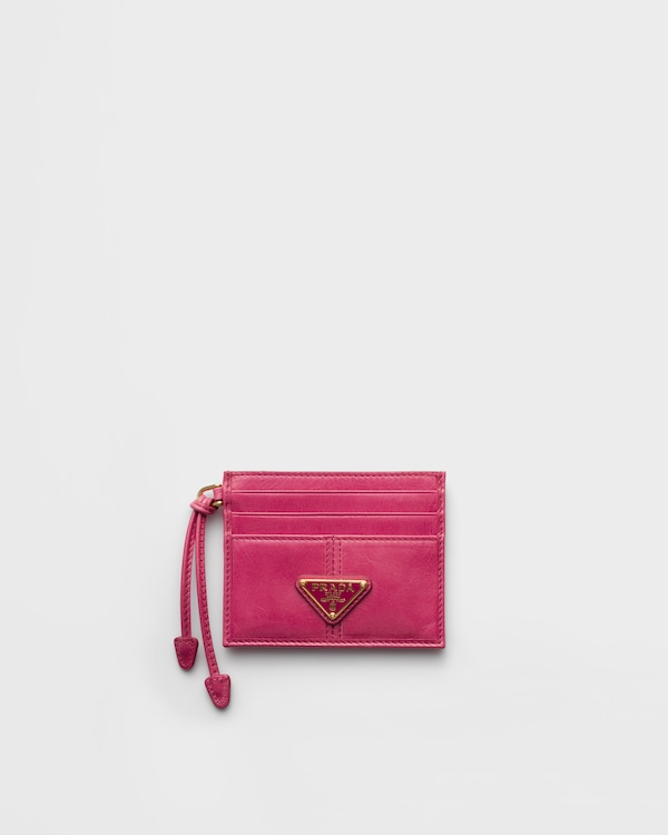 Leather card holder - Peony Pink Leather card holder - Peony Pink