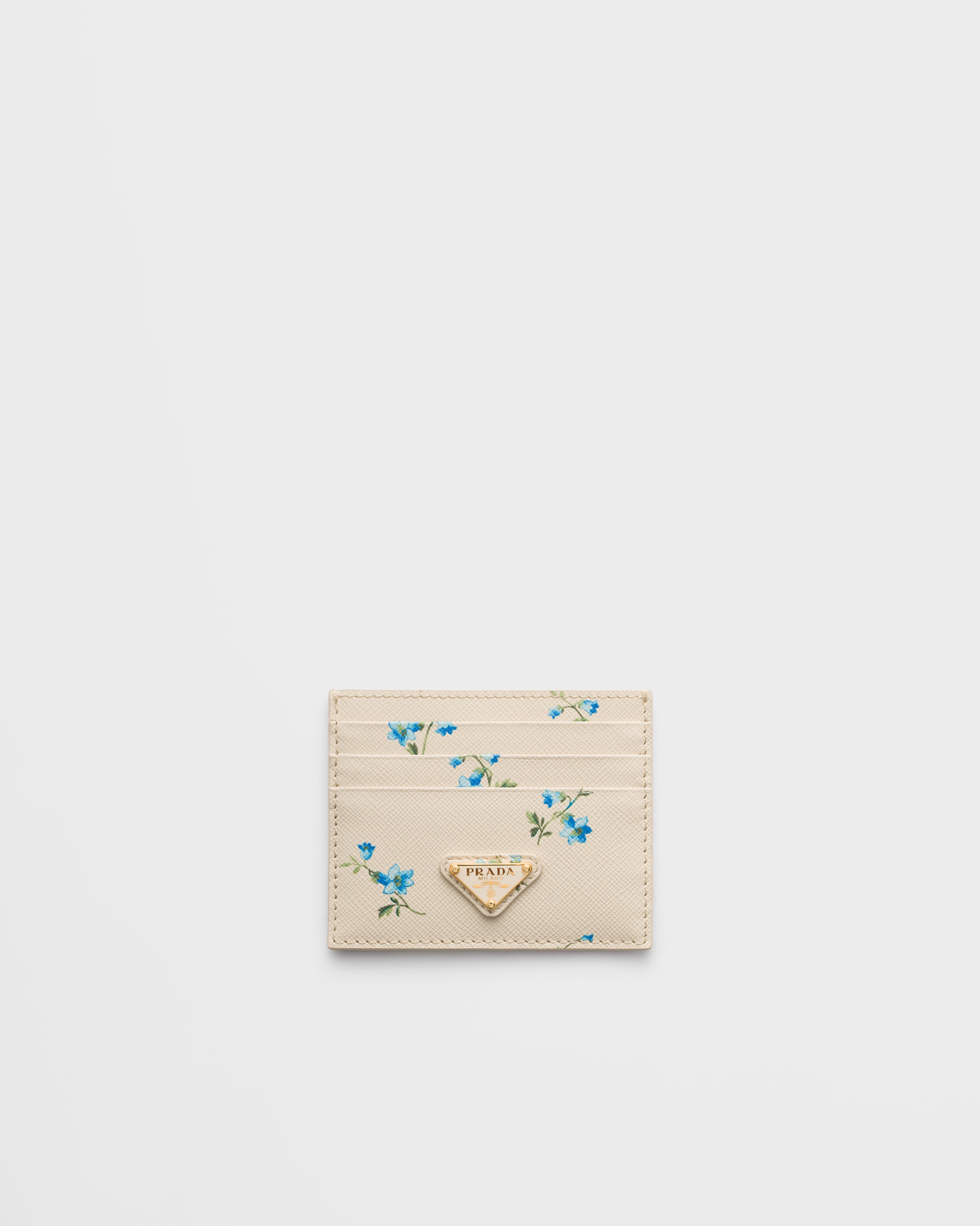Natural Printed Saffiano leather card holder | PRADA - United States