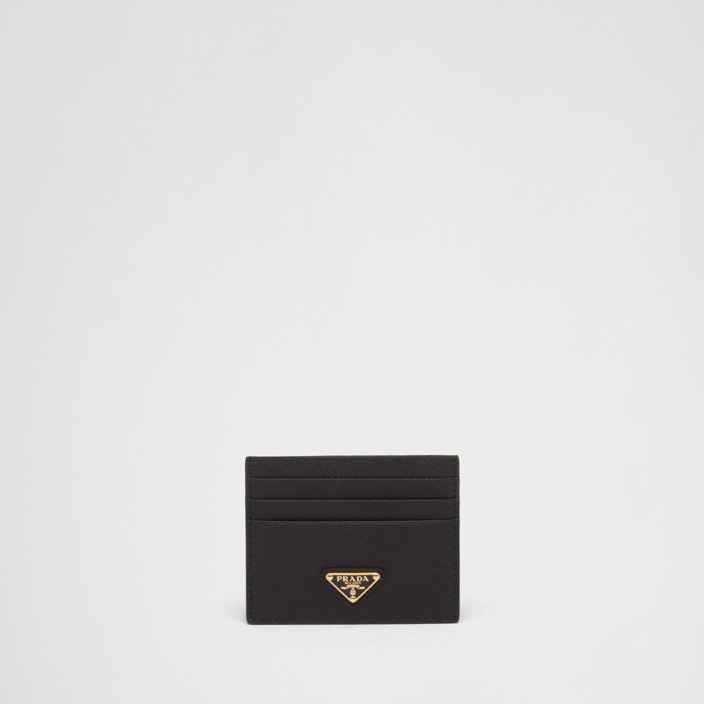 Black Saffiano Leather Card Holder | Prada