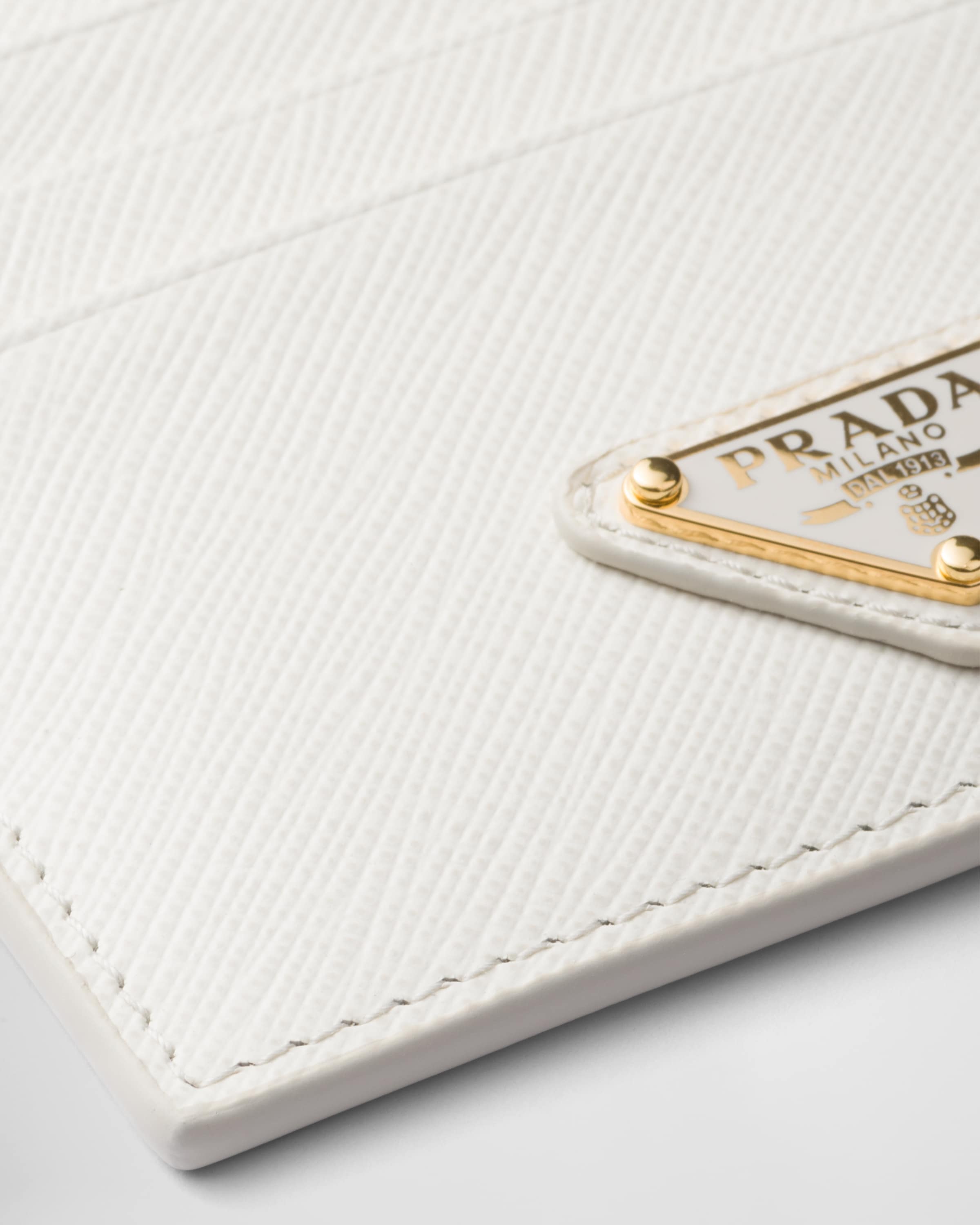 White Saffiano Leather Card Holder PRADA