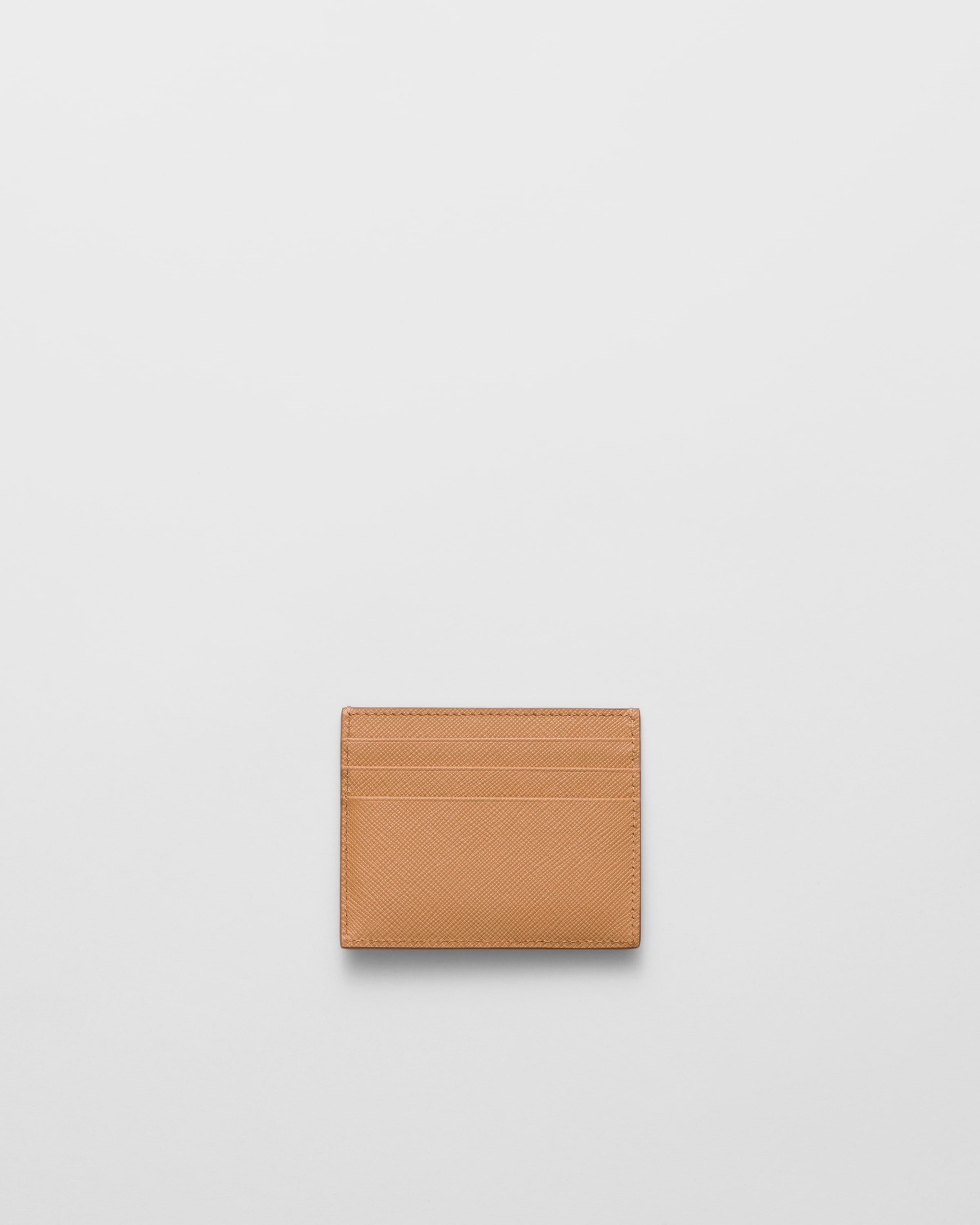 Natural Saffiano Leather Card Holder PRADA