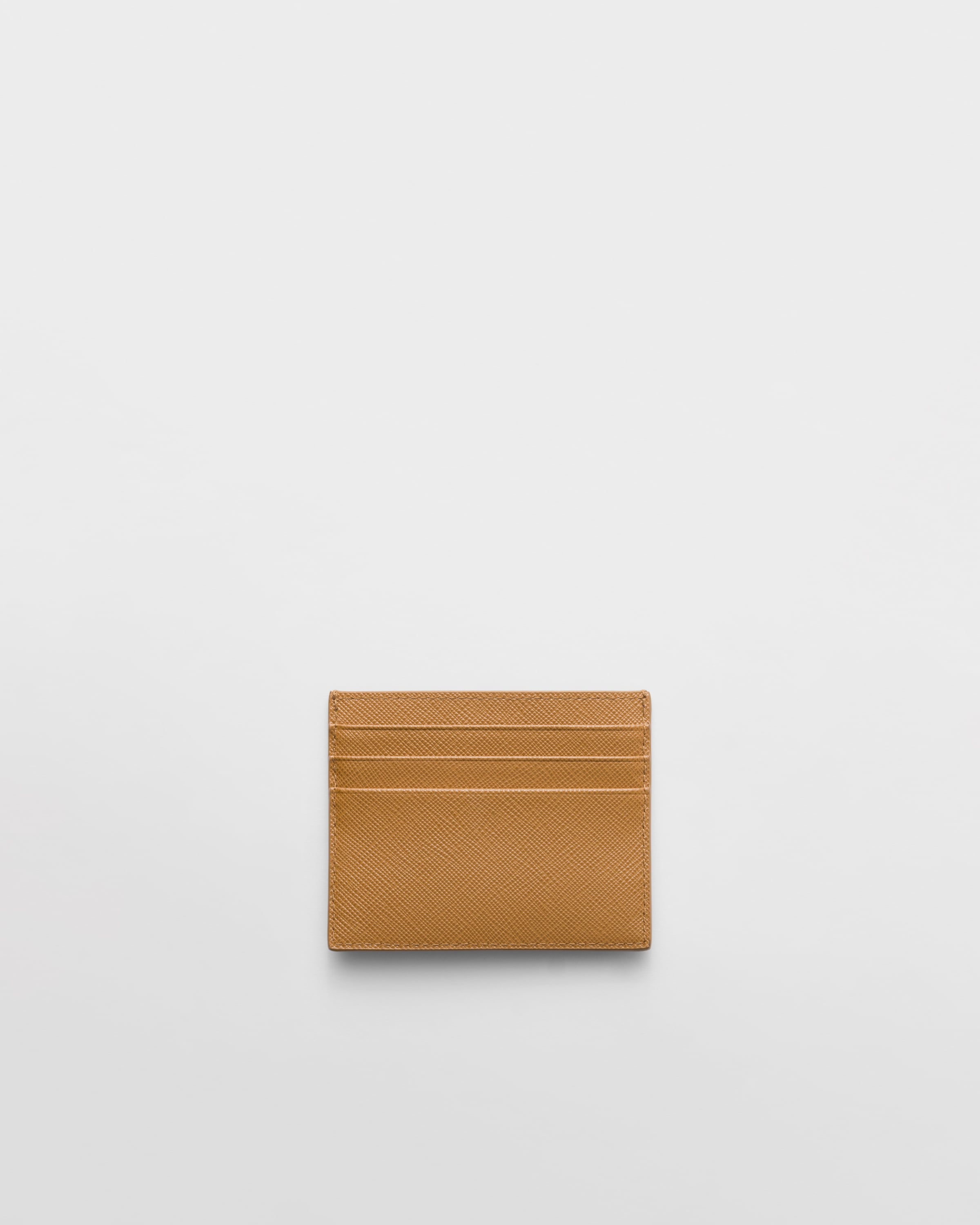 Caramel Saffiano Leather Card Holder | PRADA
