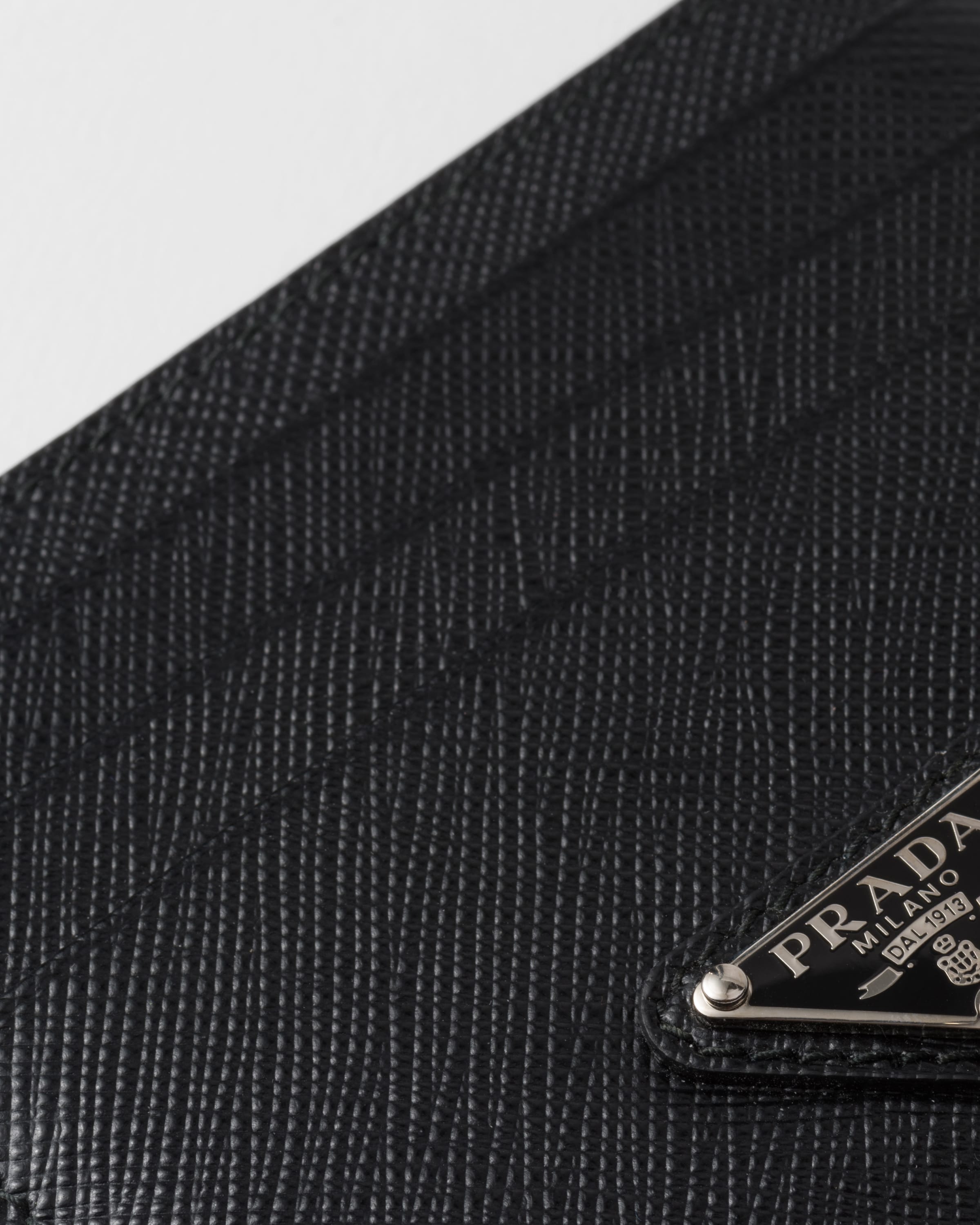 Black Saffiano Leather Card Holder PRADA