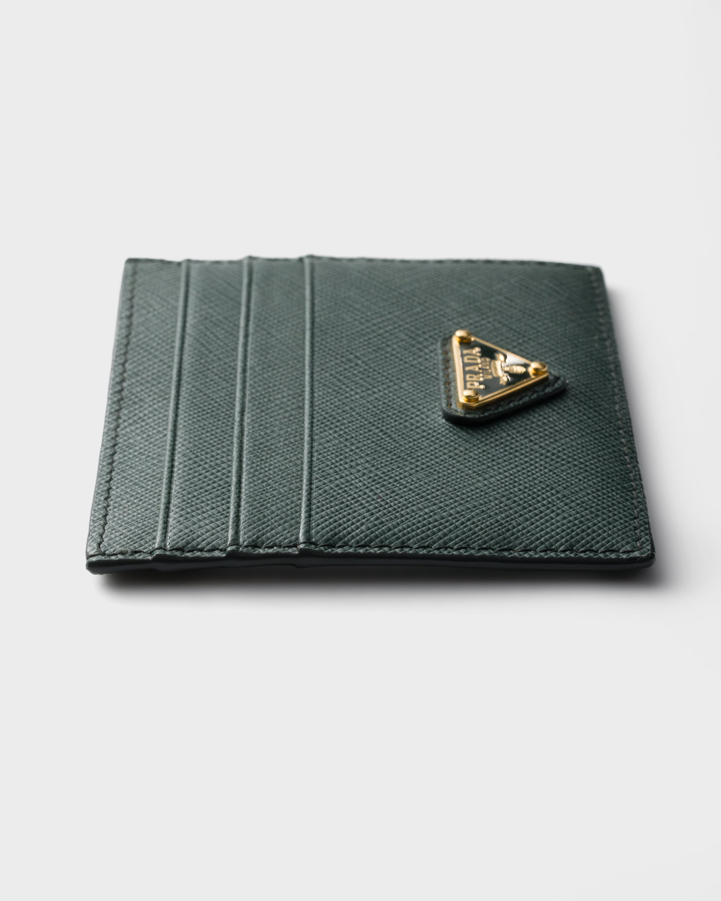 PRADA ガーメント Emerald Green Saffiano Leather Card Holder | PRADA - United States