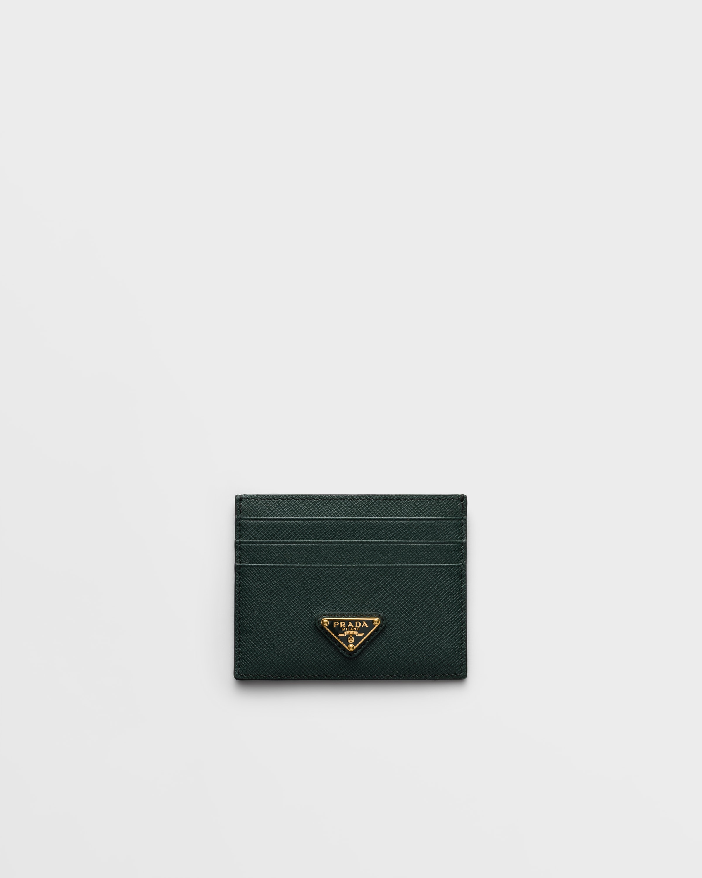 Emerald Green Saffiano Leather card holder | PRADA - United States