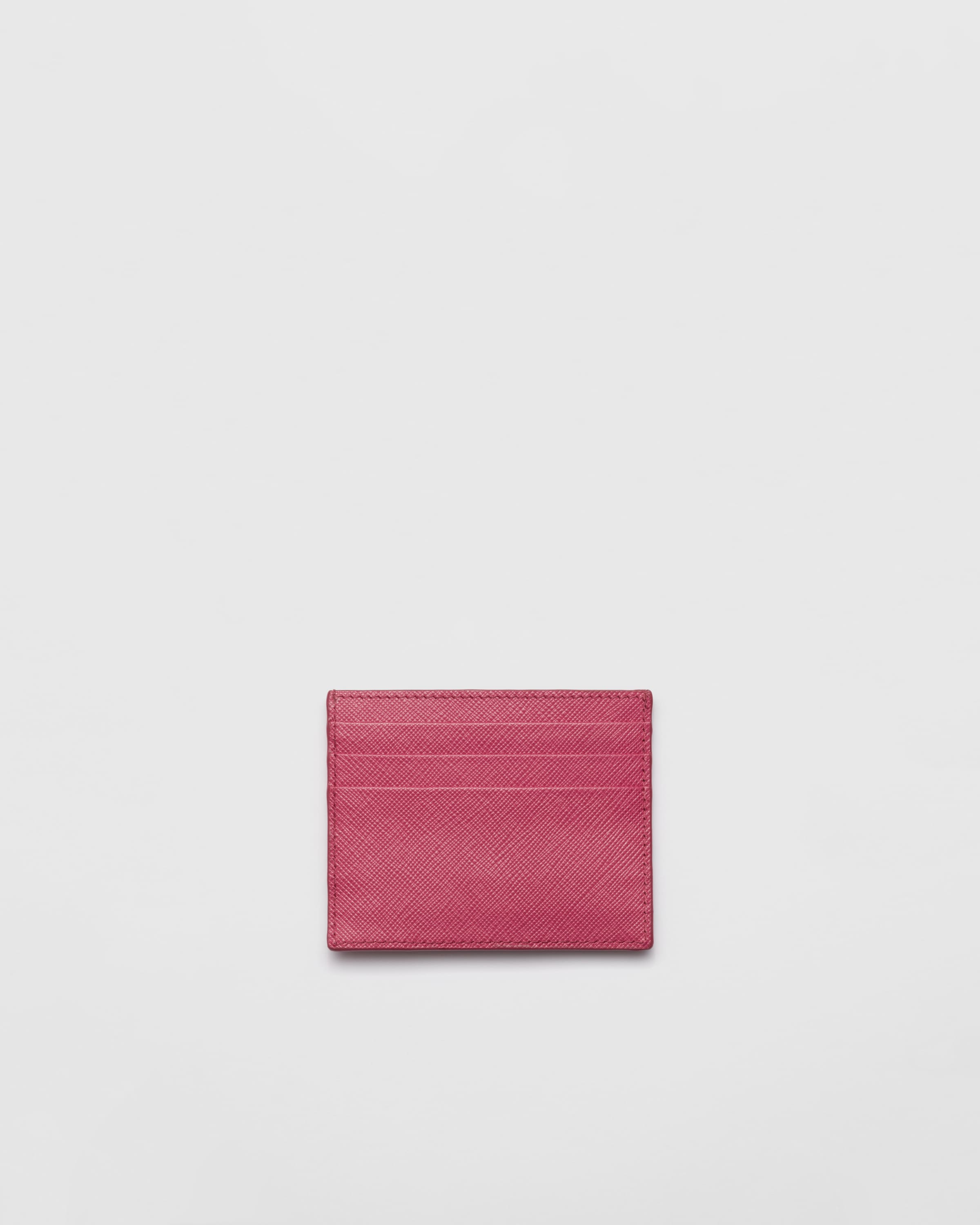 Bruyere Pink Saffiano Leather Card Holder | PRADA