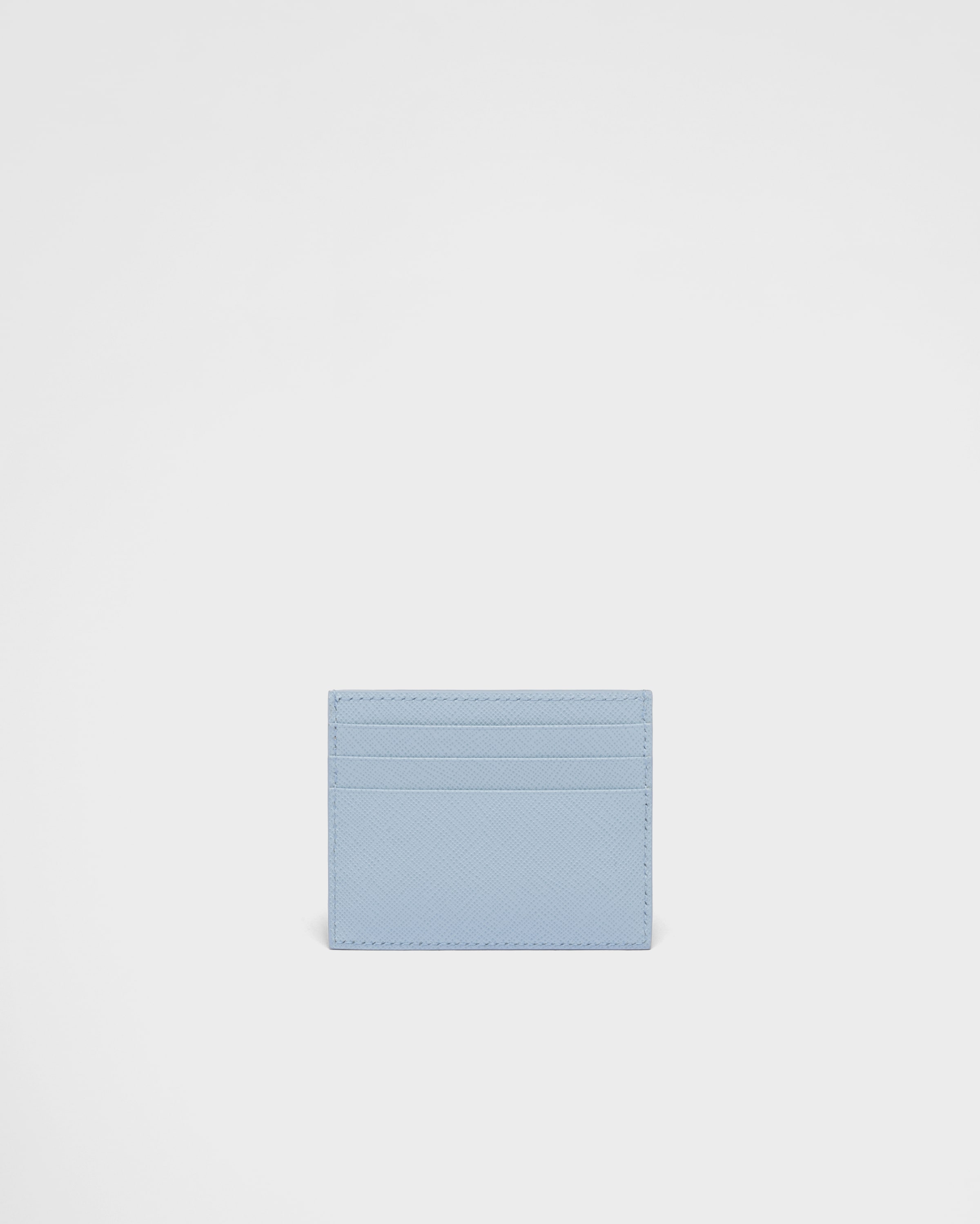 Pale Blue Saffiano Leather Card Holder | PRADA