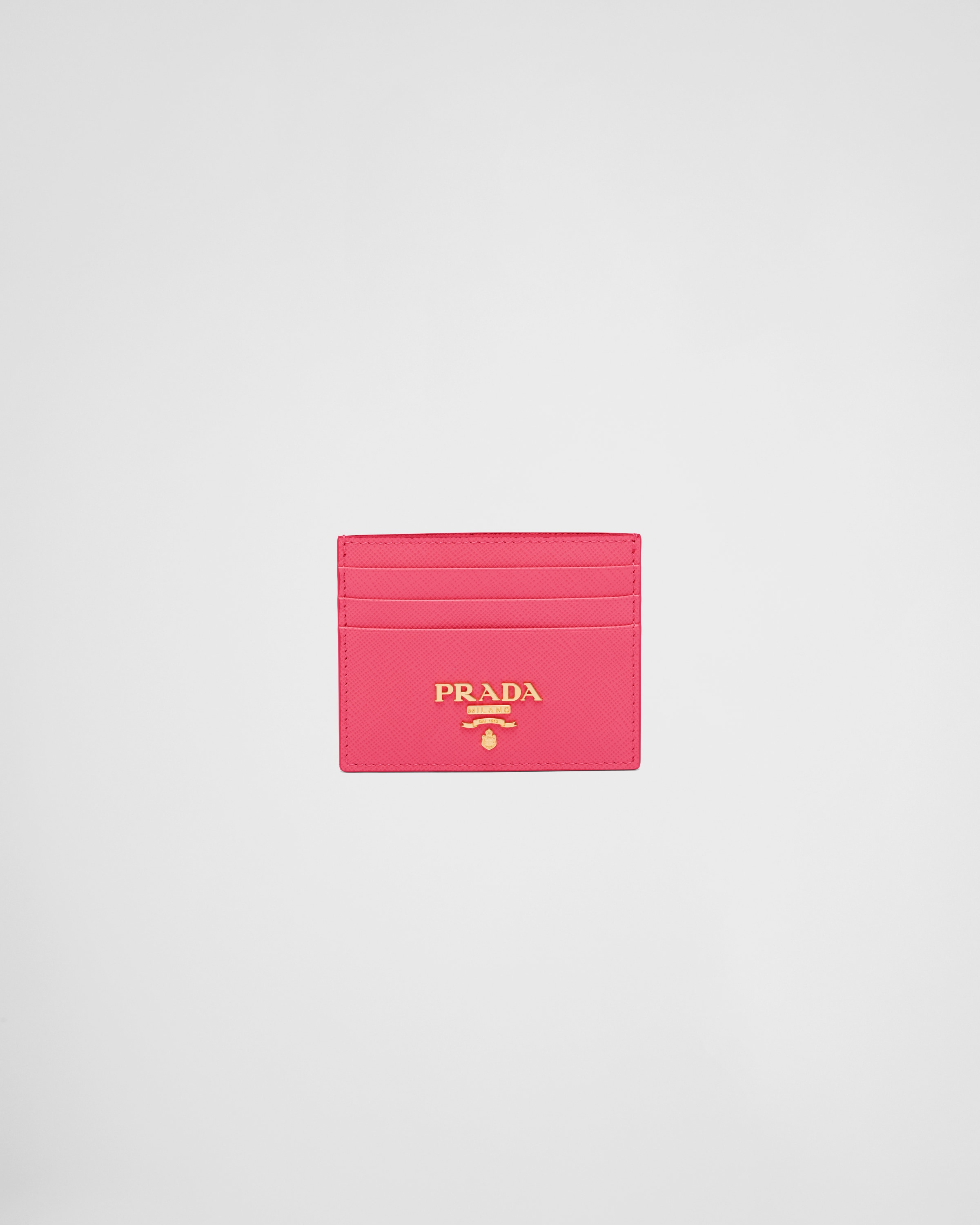 Peony Pink Saffiano Leather Card Holder PRADA