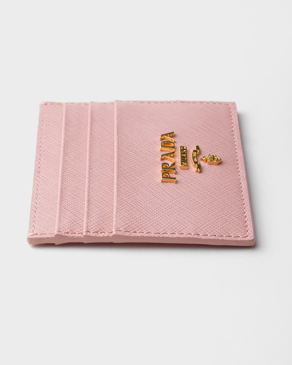 Saffiano Leather Card Holder - Peach Saffiano Leather Card Holder - Peach