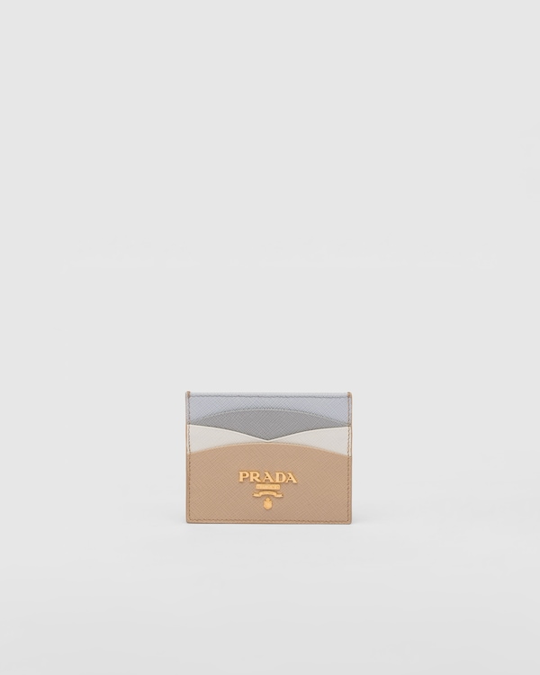 Powder Pink Saffiano Leather Card Holder | PRADA