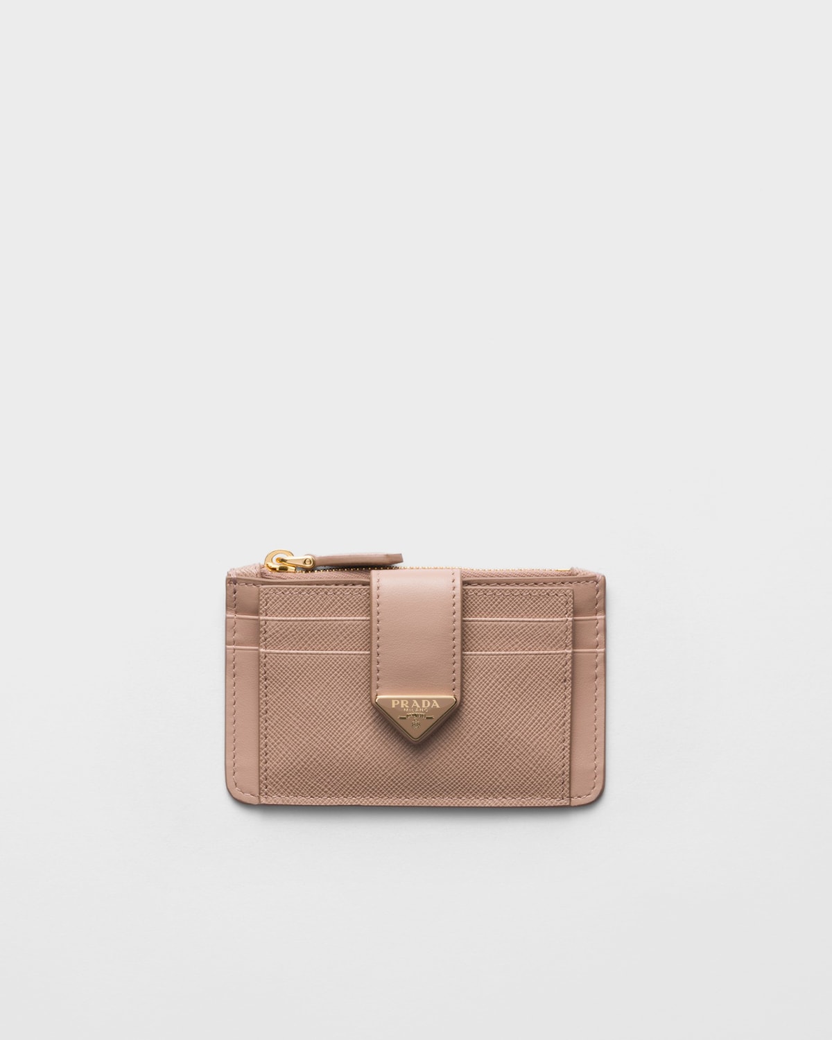 PRA 10 CARD HOLDER IN LIGHT PINK CALFSKIN