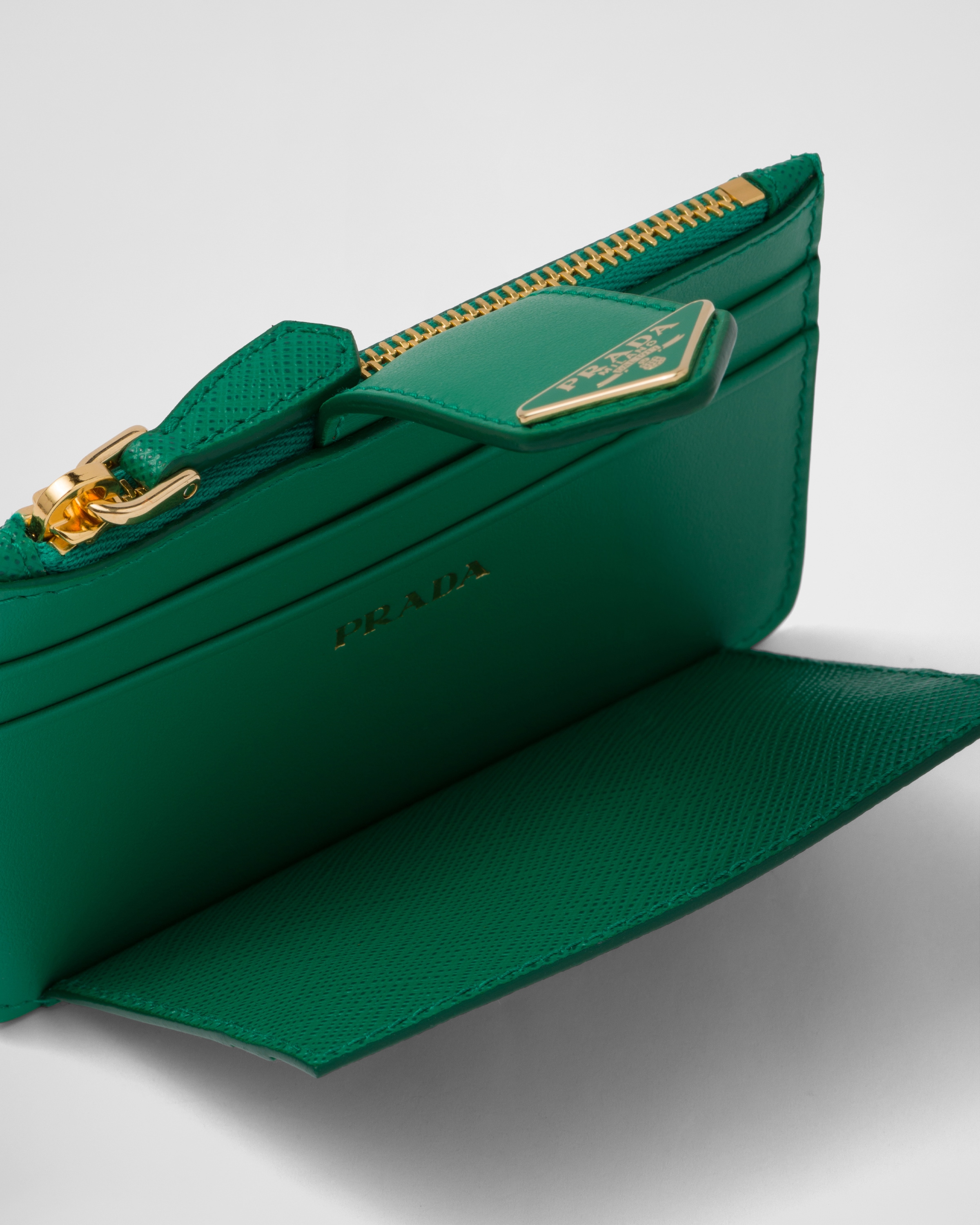 Mango Saffiano and leather card holder Prada