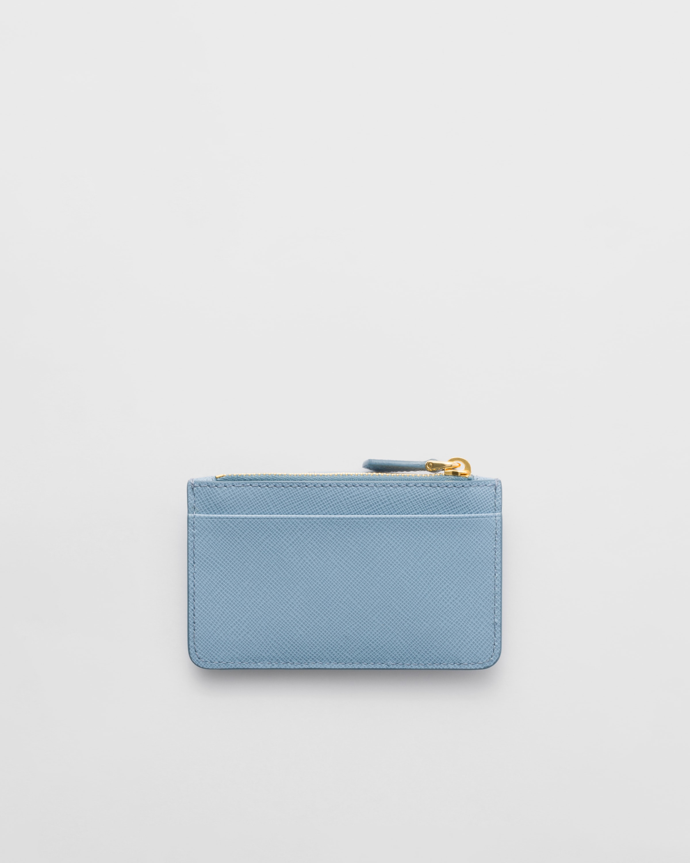 Astral Blue Saffiano And Smooth Leather Card Holder | PRADA