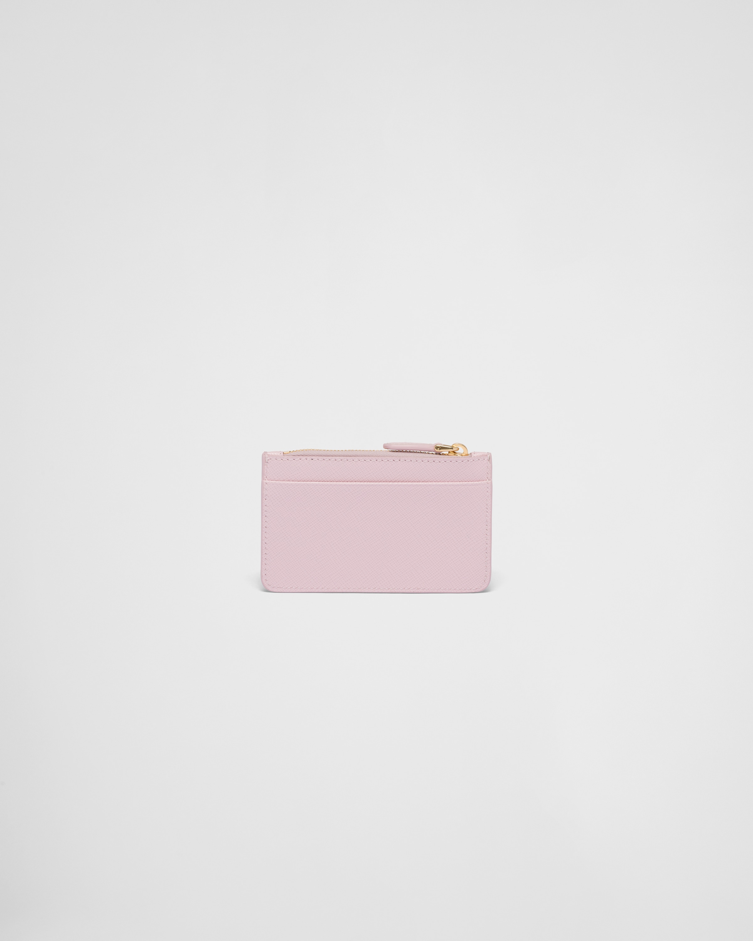 Prada saffiano top leather badge holder