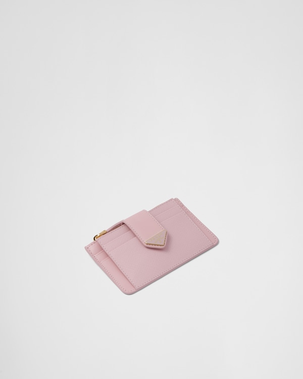 Porta-cartão em couro Saffiano Porta-cartão em couro Saffiano