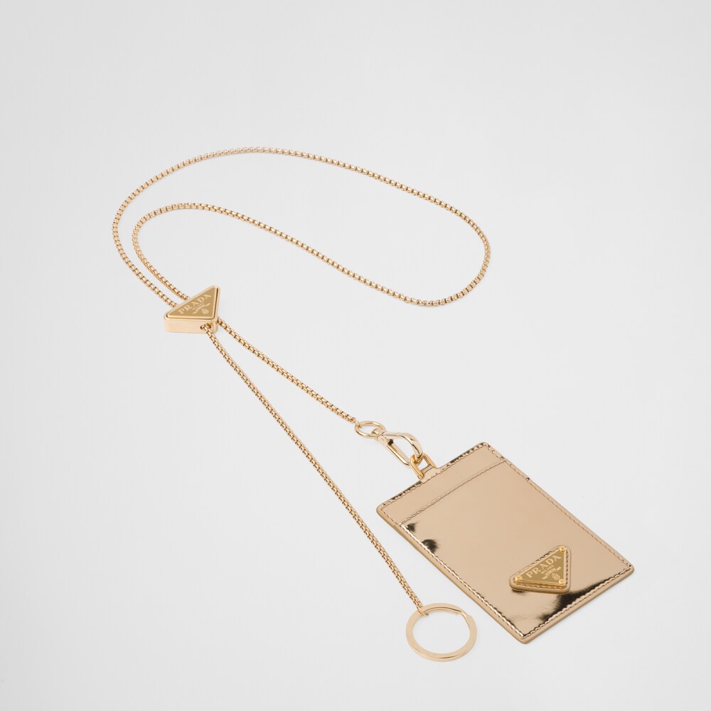 Prada Porta badge in pelle spazzolata 1