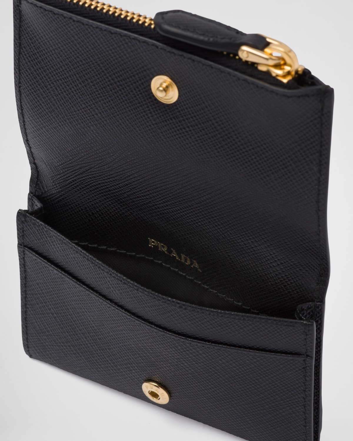 Black Saffiano Leather Card Holder PRADA