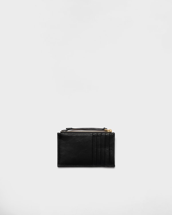 ファスナー付レザーカードケース - ブラック ファスナー付レザーカードケース - ブラック