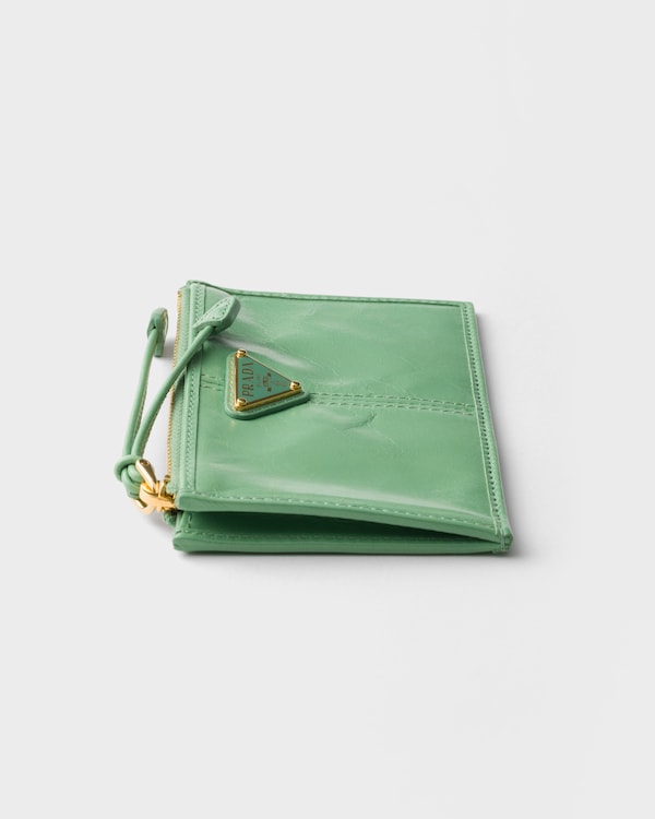 ファスナー付レザーカードケース - アクアマリン ファスナー付レザーカードケース - アクアマリン