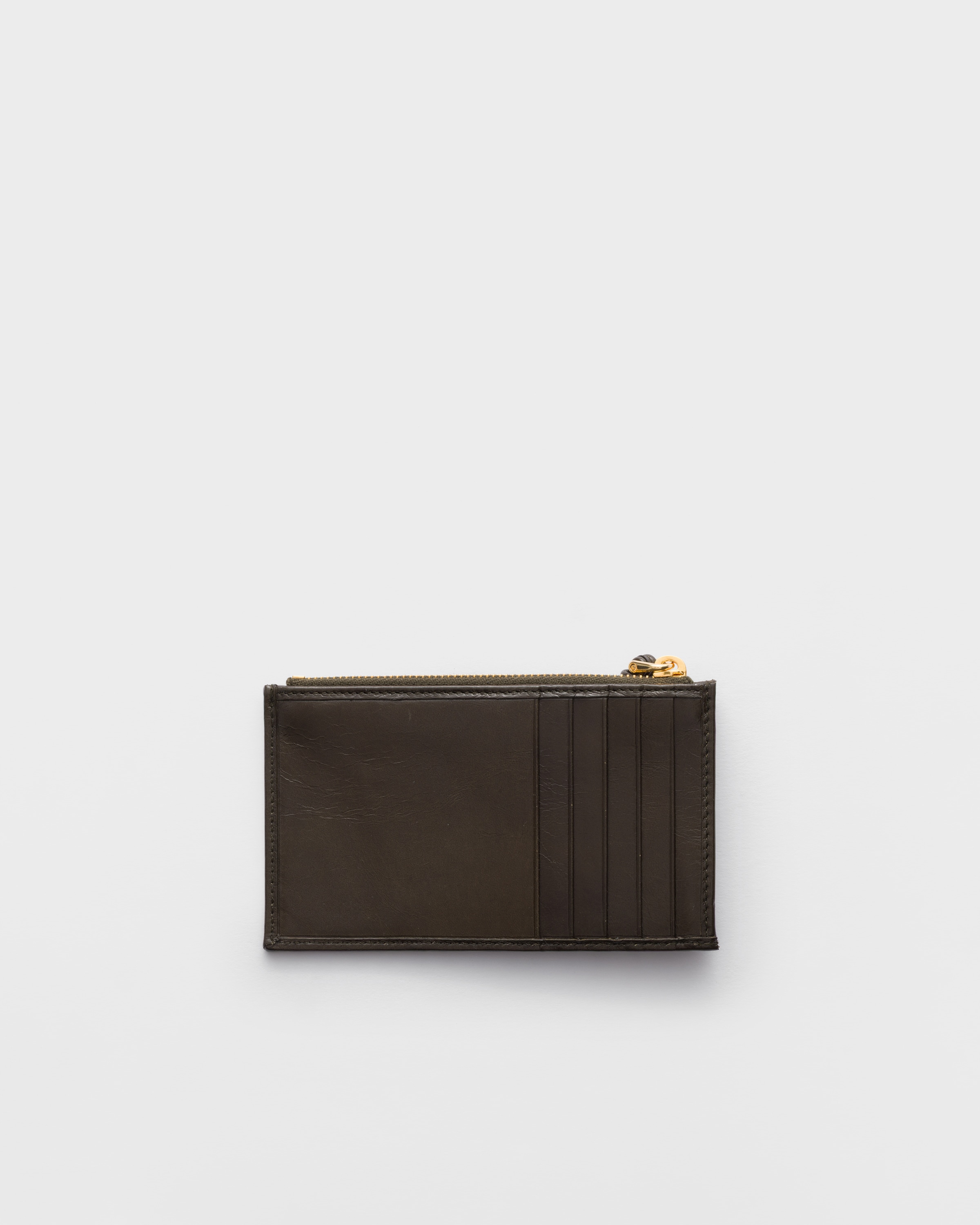Forest Leather card holder with zipper | PRADA